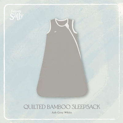 Friends of Sally Quilted Bamboo Sleepsack - Ash Grey White
