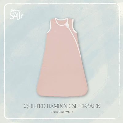 Friends of Sally Quilted Bamboo Sleepsack - Blush Pink White