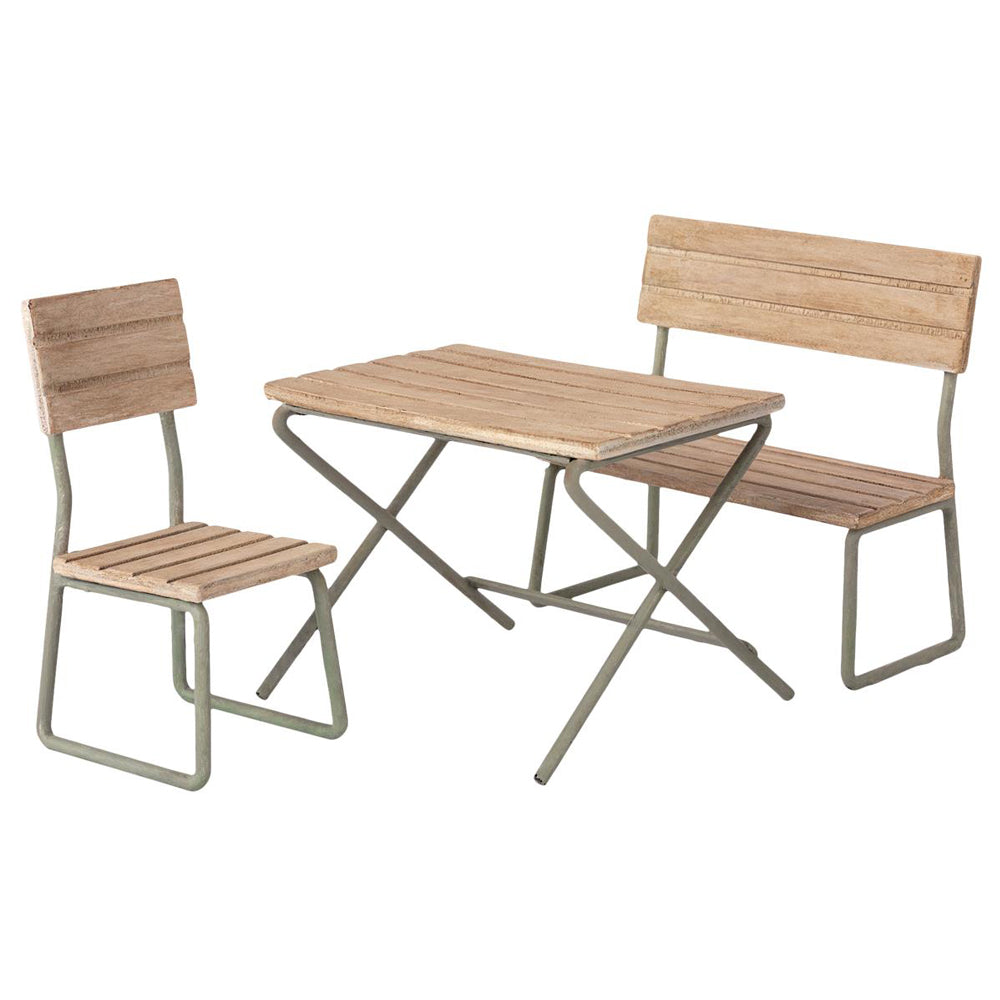 Maileg Garden Set, Table With Chair and Bench