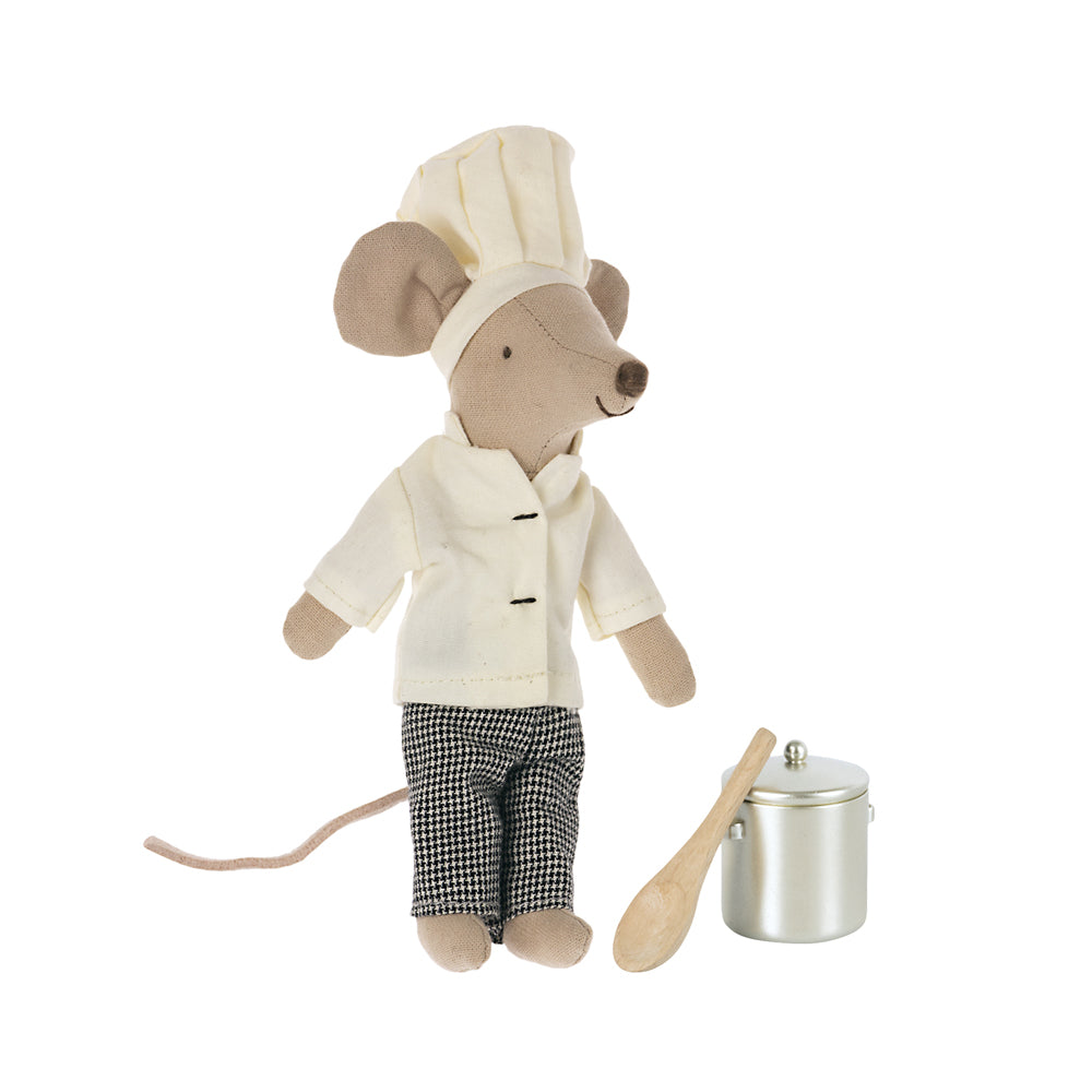 Maileg Chef Mouse With Soup Pot and Spoon