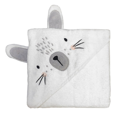 Mister Fly Hooded Towel - White Bunny