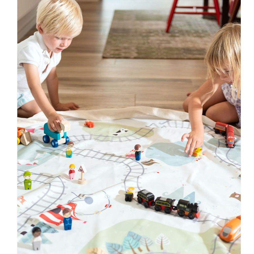 Play and Go Storage Bag and Play Mat - Train Map Bears