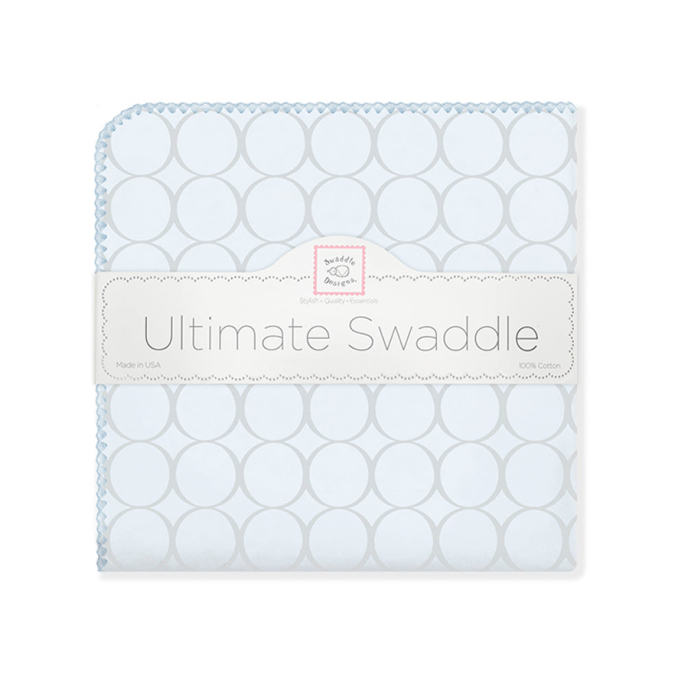 Swaddle Designs Ultimate Swaddle Blanket - Sterling Mod Circles Sunwashed Blue