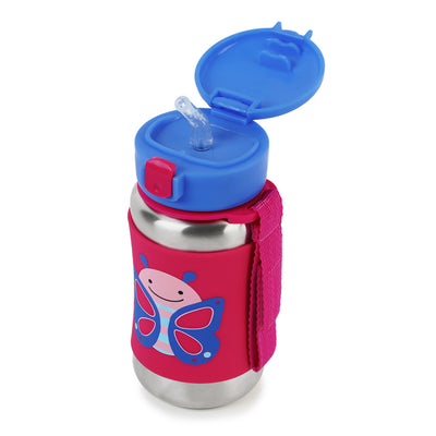 Skip Hop Zoo Insulated Stainless Steel Straw Bottle - Butterfly