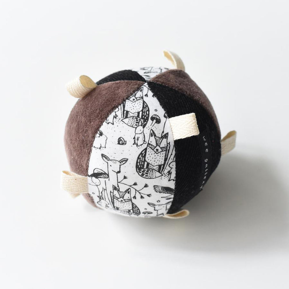 Wee Gallery Sensory Taggy Rattle Ball - Woodland