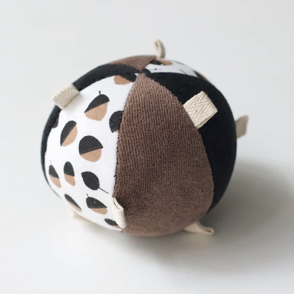 Wee Gallery Sensory Taggy Rattle Ball - Acorn