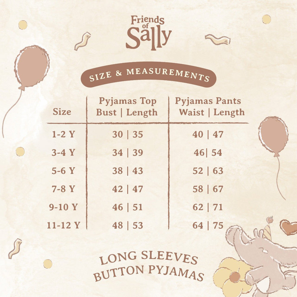 Friends of Sally Bamboo Long Sleeves Button Pyjamas - Buttercream